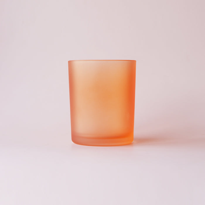 Glass Matte Frosted Jar in Peach