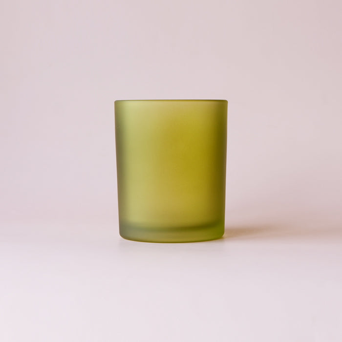 Glass Matte Frosted Jar in Olive