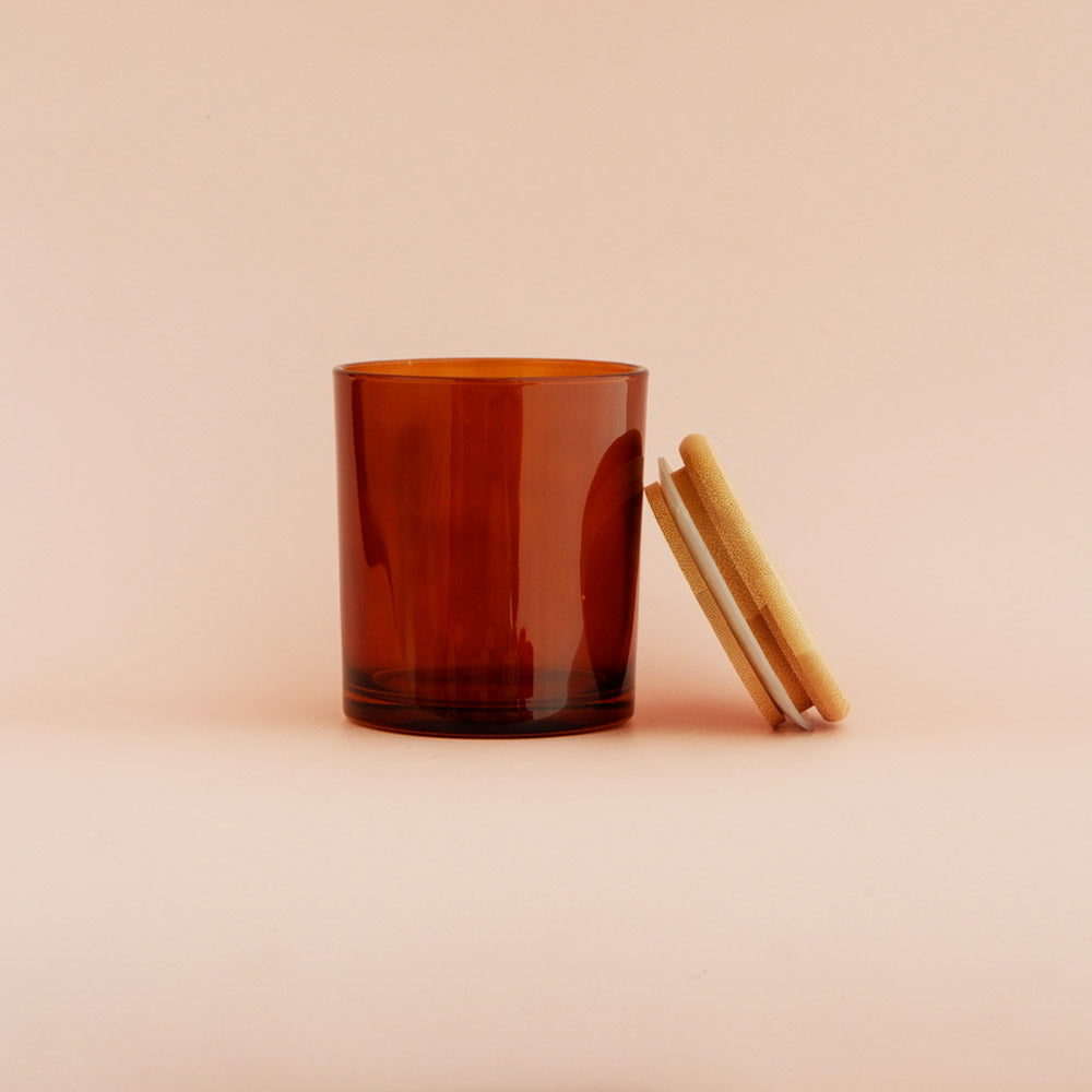 Glass Glossy Amber Jars