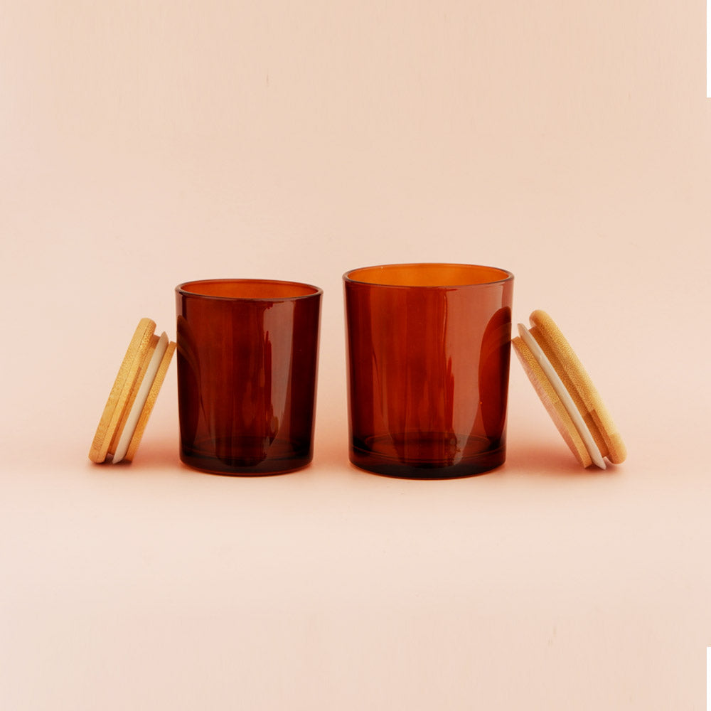 Glass Glossy Amber Jars
