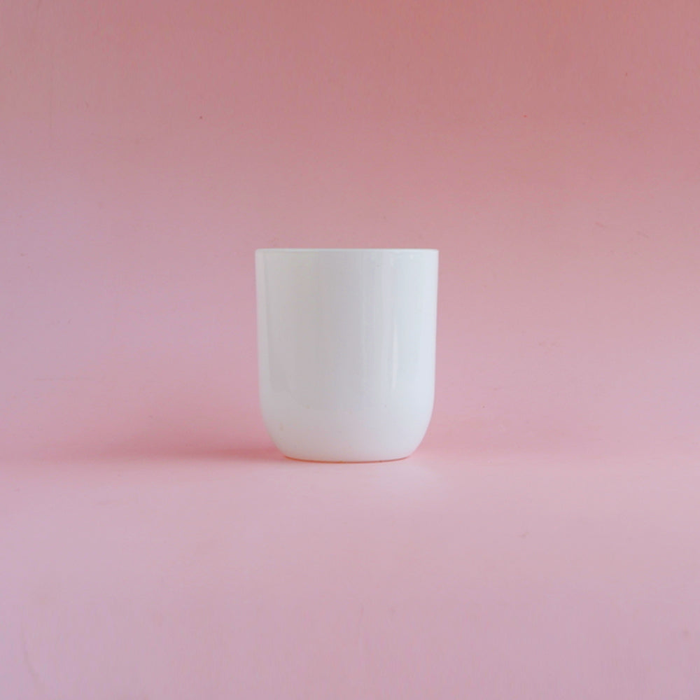 Glass Rounded Jar - Glossy White