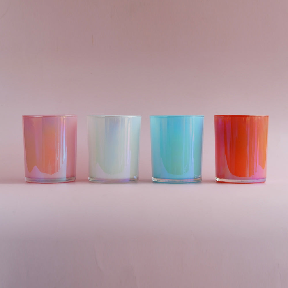 Glass Iridescent Jars - Blue