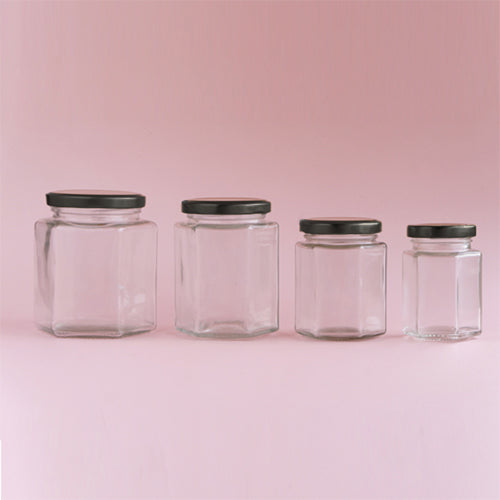 Glass Hexagon Jar