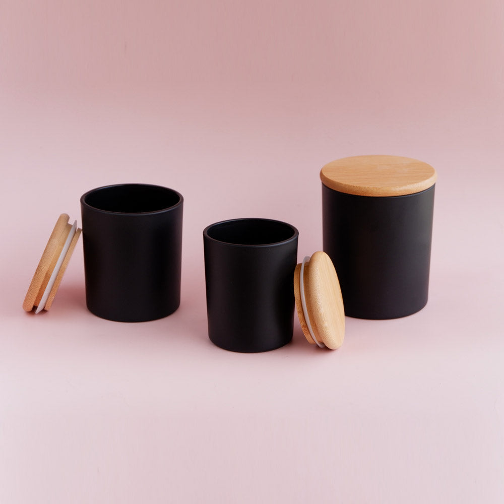 Glass Matte Black Jars