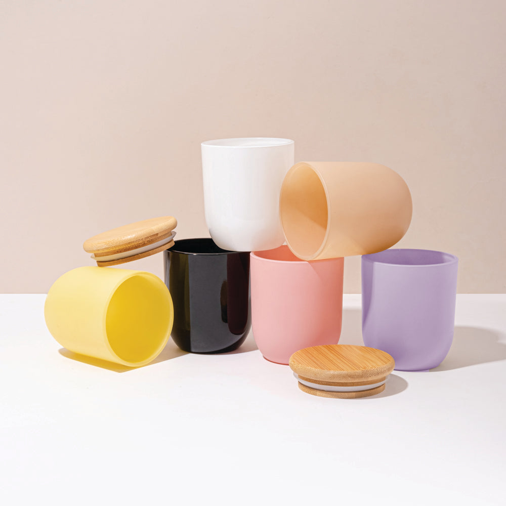 Glass Rounded Jar - Canary Yellow