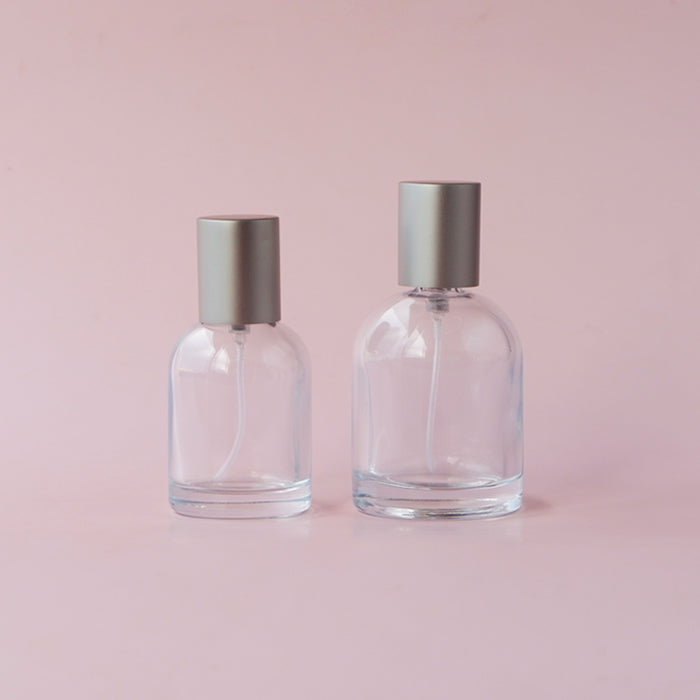 Perfume Glass Bottle - Round Shoulder Silver Lid (Le Labo Inspired)