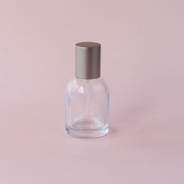 Perfume Glass Bottle - Round Shoulder Silver Lid (Le Labo Inspired)