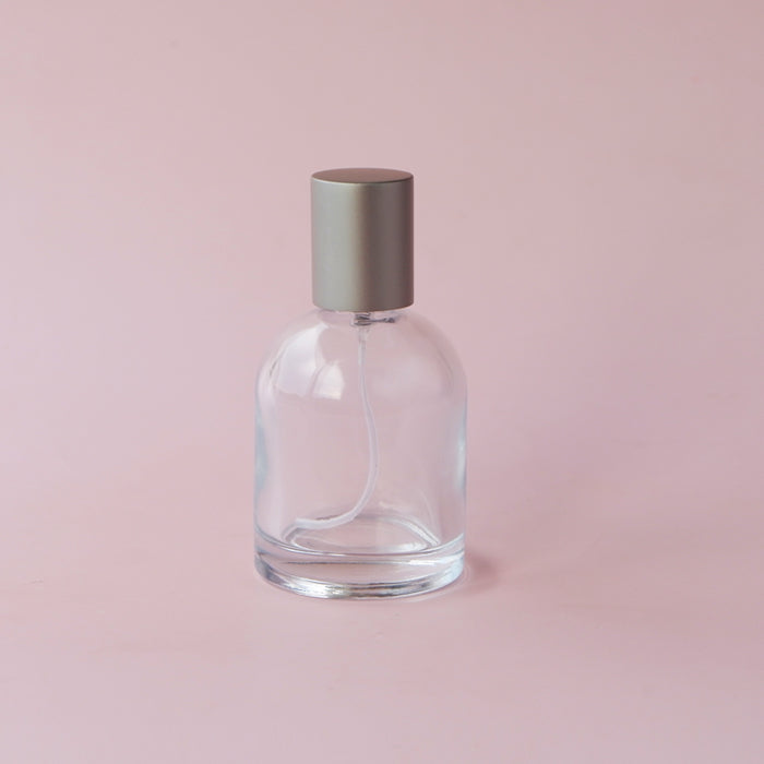 Perfume Glass Bottle - Round Shoulder Silver Lid (Le Labo Inspired)