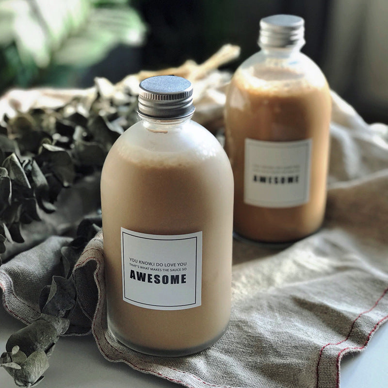 Glass Frosted Round Bottle