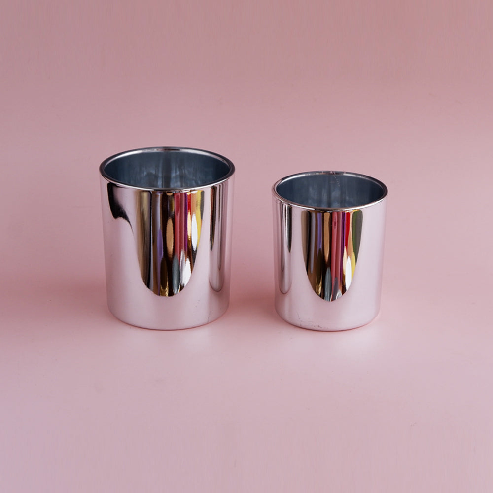 Glass Metallic Jars - Silver