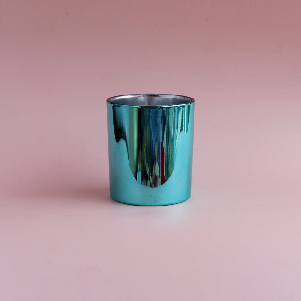 Glass Metallic Jars - Teal