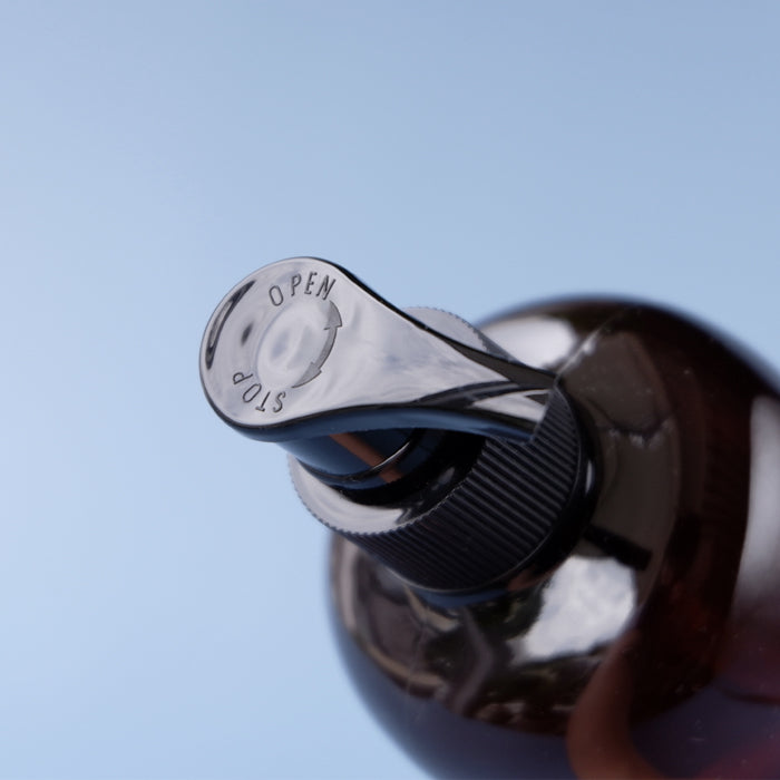 PET Amber Cylinder Bottle Pump