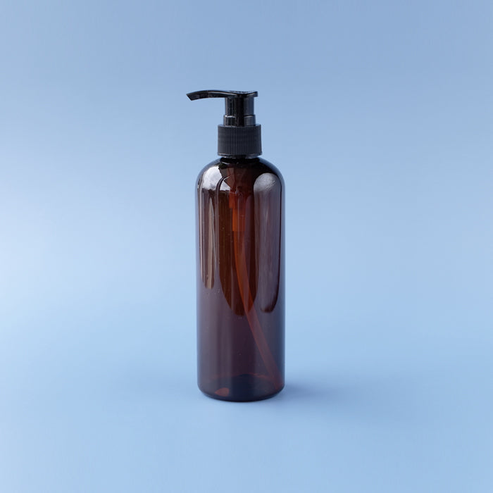 PET Amber Cylinder Bottle Pump