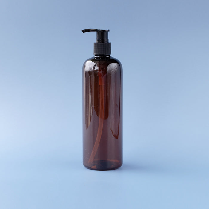 PET Amber Cylinder Bottle Pump