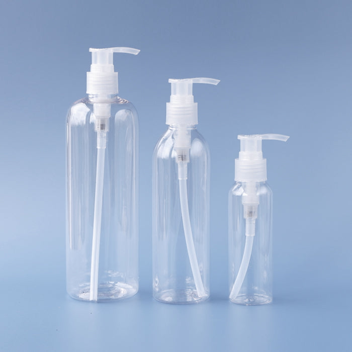 PET Transparent Cylinder Bottle Pump
