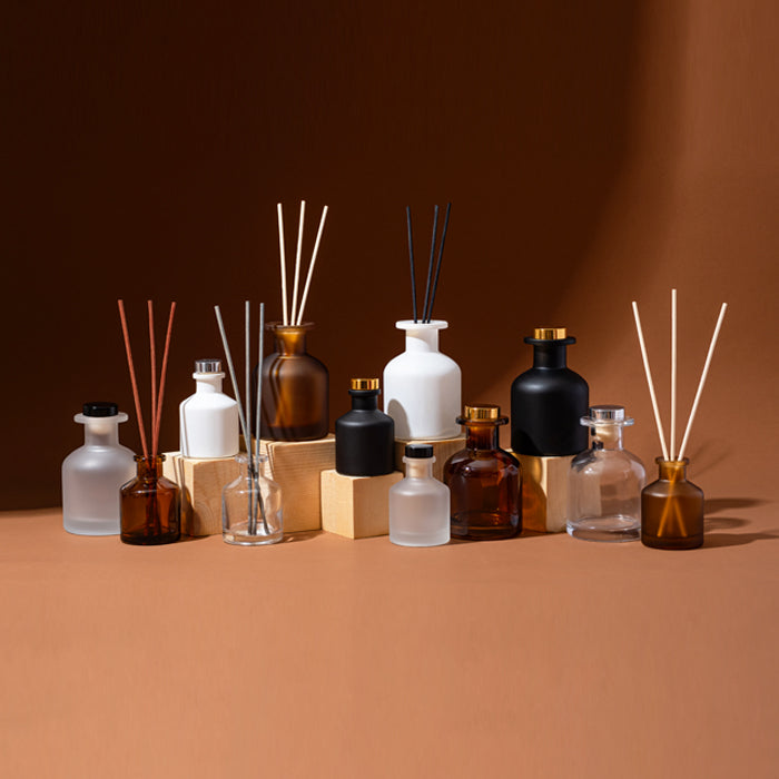 Reed Bottles Big Belly Shape - Glossy Amber