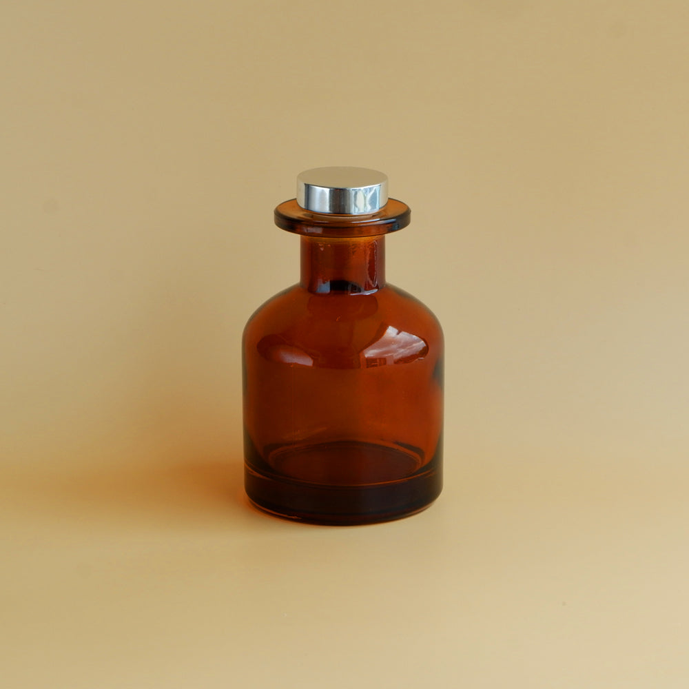 Reed Bottles Big Belly Shape - Glossy Amber