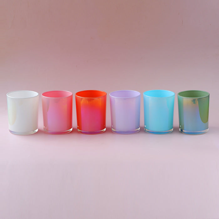 Glass Iridescent Jars - Sage Green
