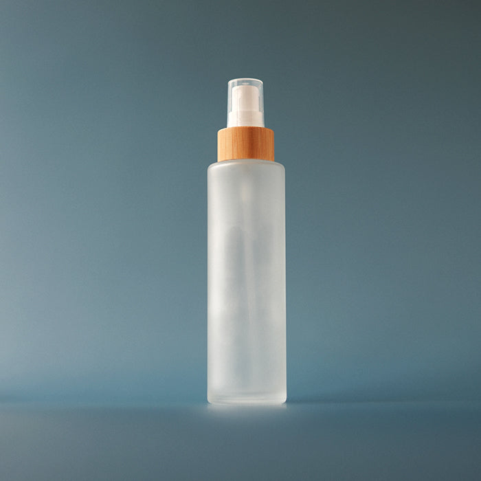 Glass Bottle Cylinder Bamboo Frosted Spray