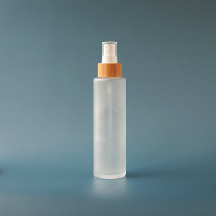 Glass Bottle Cylinder Bamboo Frosted Spray