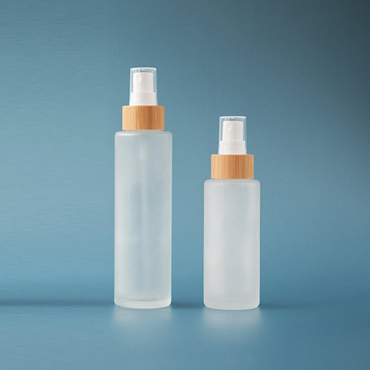 Glass Bottle Cylinder Bamboo Frosted Spray