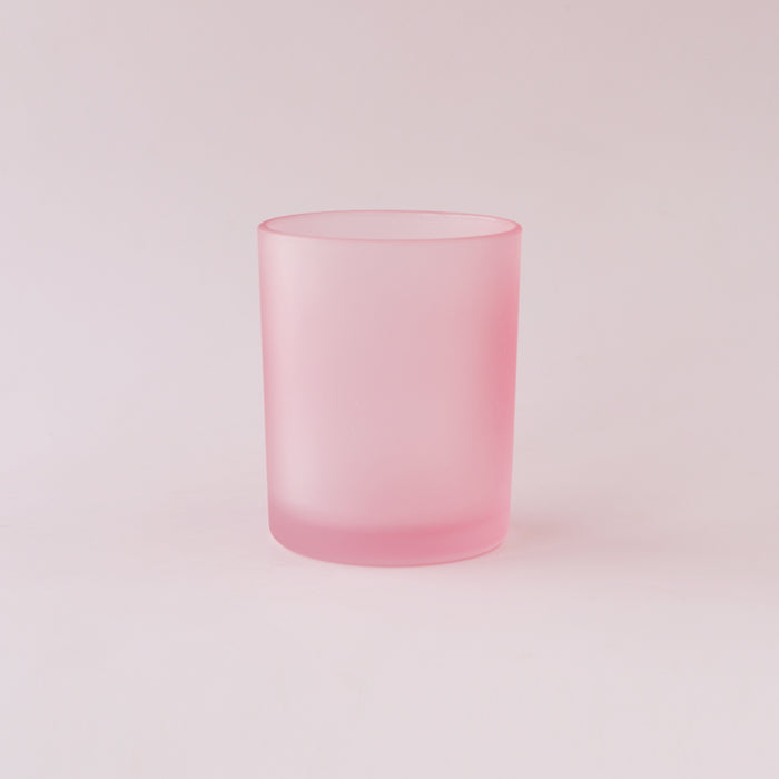 Glass Matte Frosted Jar in Pink