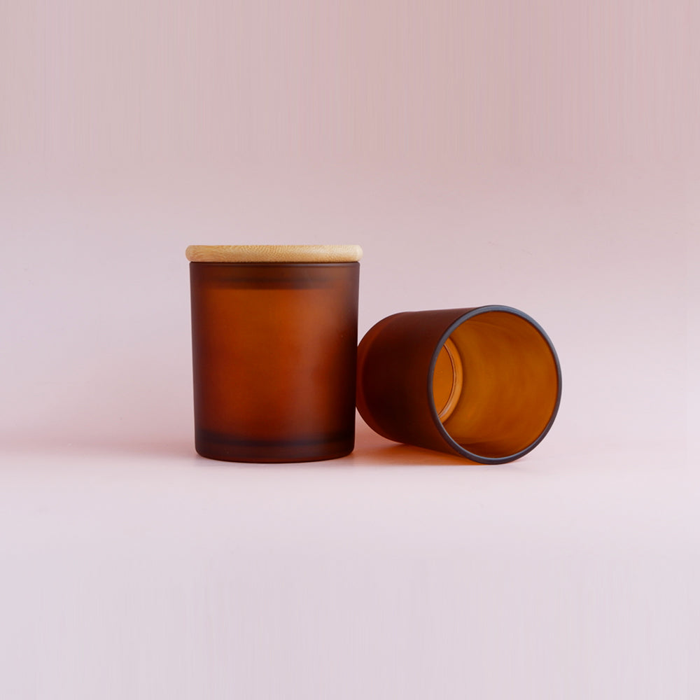 Glass Matte Amber Jars