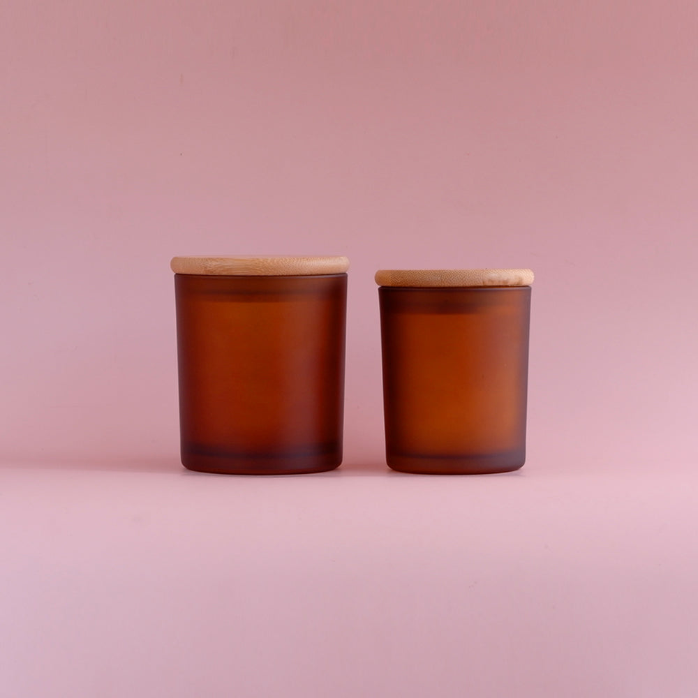 Glass Matte Amber Jars