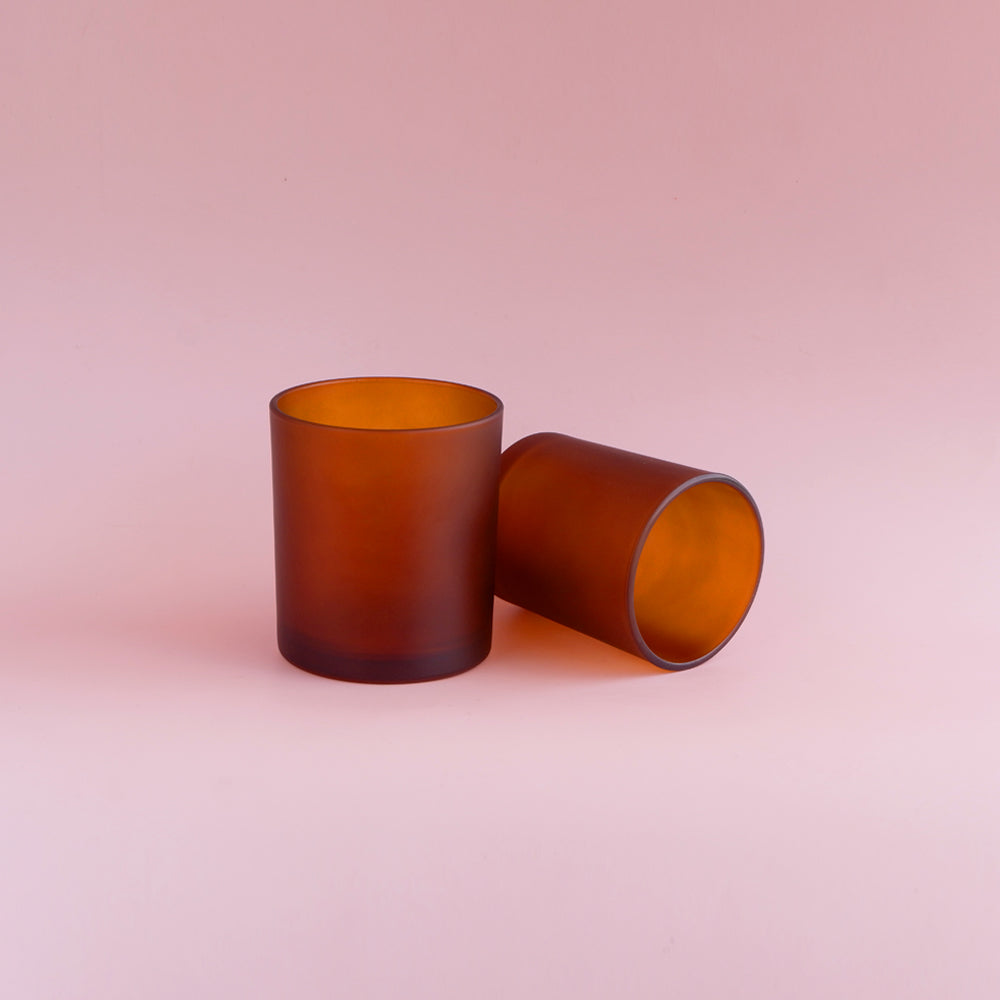 Glass Matte Amber Jars