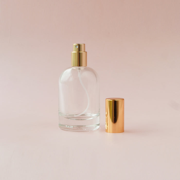 Perfume Glass Bottle - Round Shoulder Gold Lid (Le Labo Inspired)