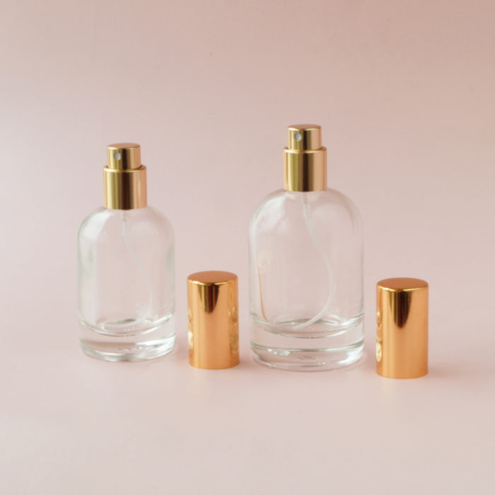 Perfume Glass Bottle - Round Shoulder Gold Lid (Le Labo Inspired)